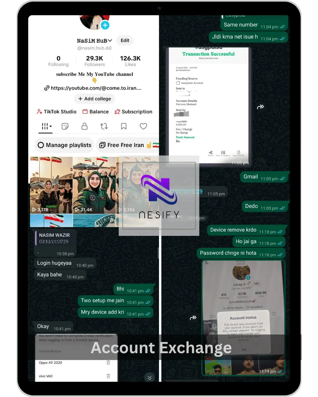 account exchange deal done by nesify